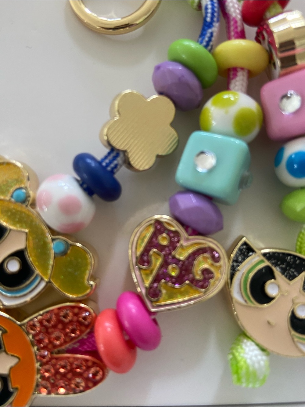 BaubleBar Pink & Multicolor Powerpuff Girls Beaded Keychain Charm - Picture 3 of 14